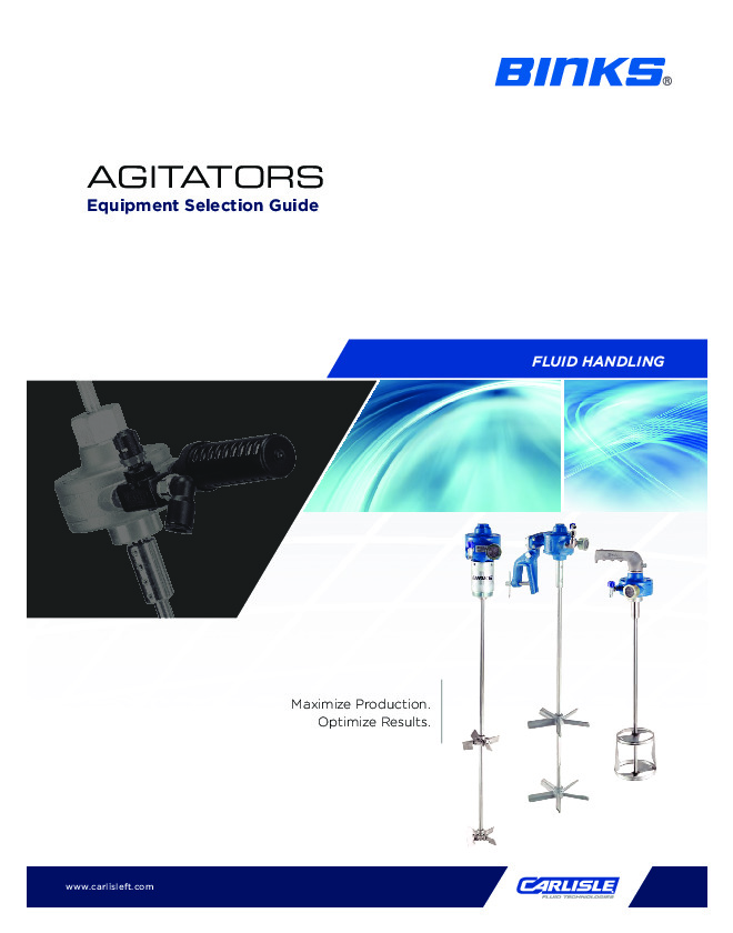 Binks Agitator Equipment Selection Guide