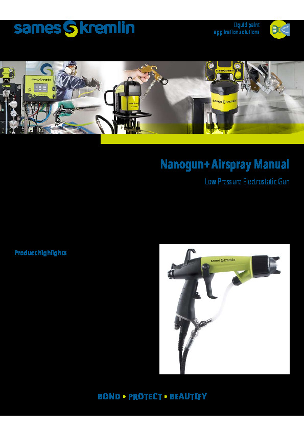 Nanogun+ Airspray Manual Low Pressure Electrostatic Gun