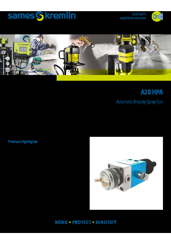 Sames A28 HPA Automatic Airspray Spray Gun
