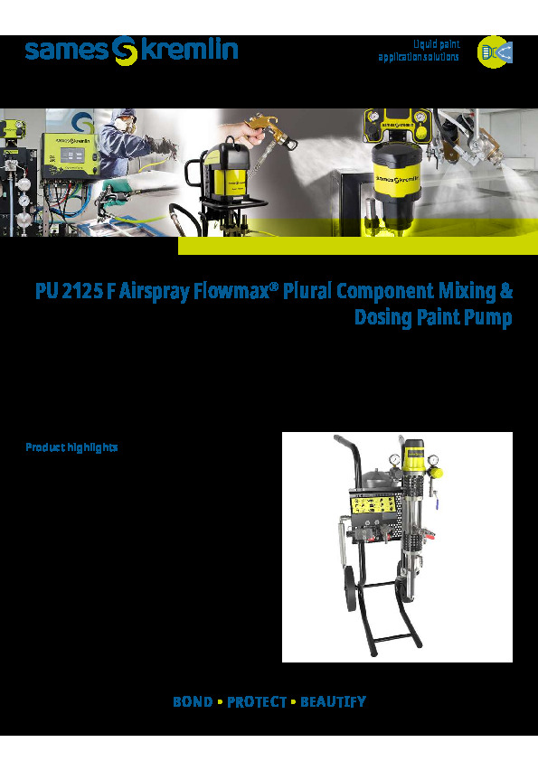 PU 2125 F Airspray Flowmax® Plural Component Mixing & Dosing Paint Pump