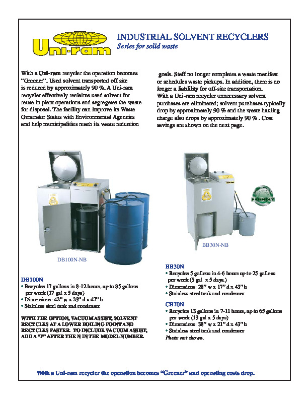 Uni-Ram Industrial Recycler Solid Waste Catalogue