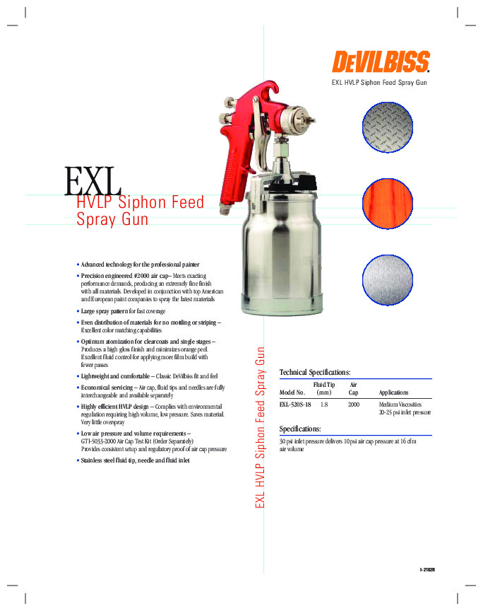 DeVilbiss EXL Spray Gun Series Flyer