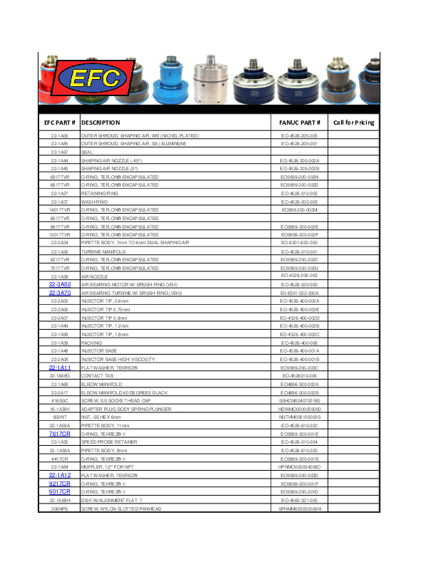 EFC VB1 and VB2 Cross Reference