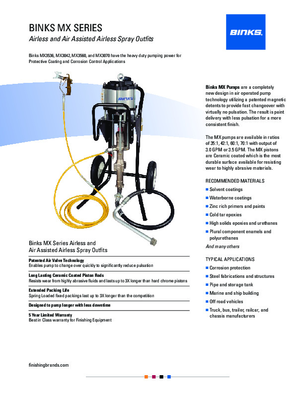 Binks HD MX Series Pumps Brochure