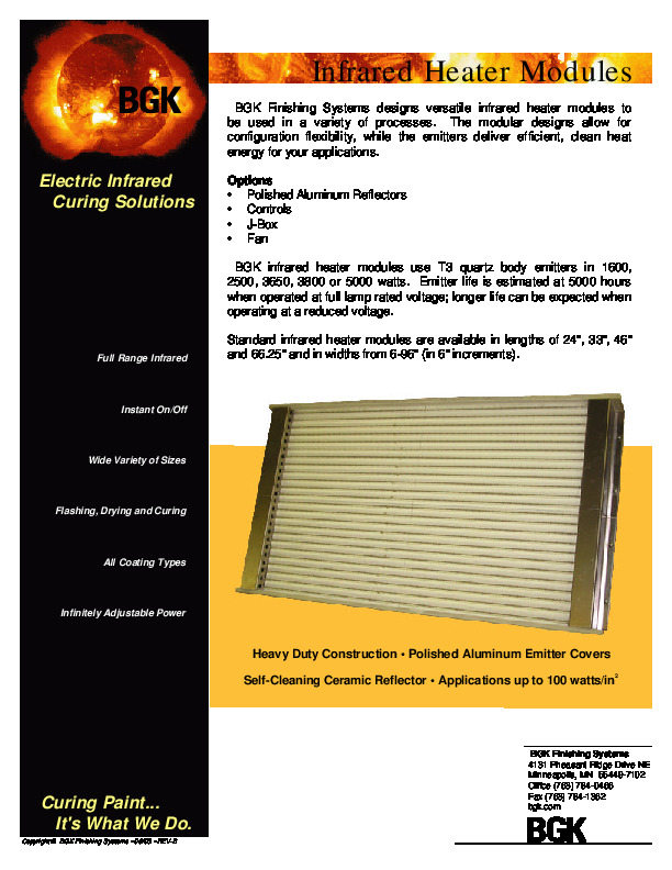 BGK Infrared Heater Module Brochure