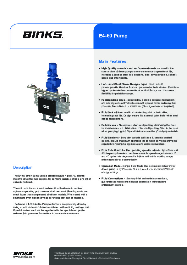 Binks Smart E4-60 Pump Brochure