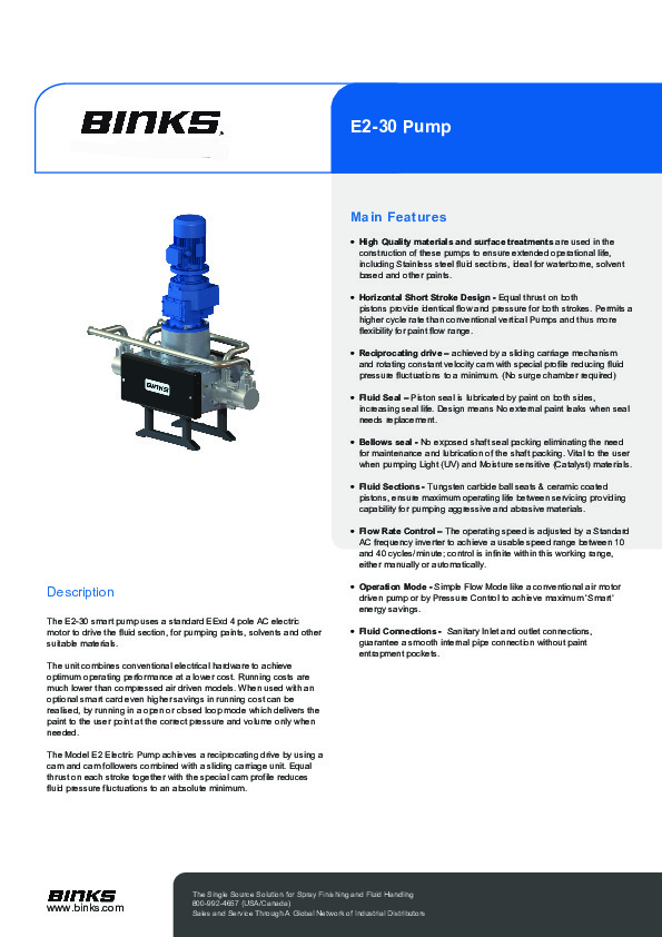 Binks Smart E2-30 Pump Brochure