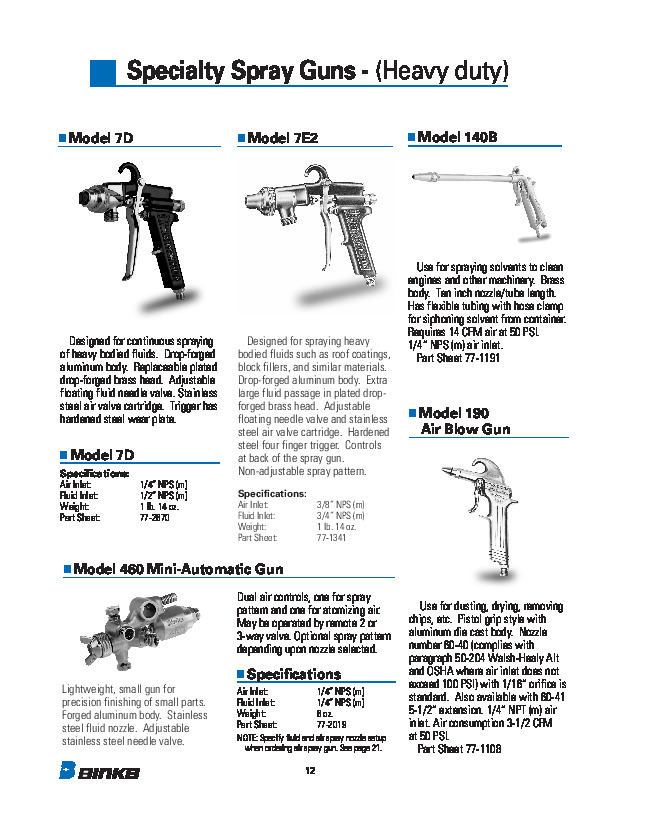 Binks Model 7E2 Flyer 