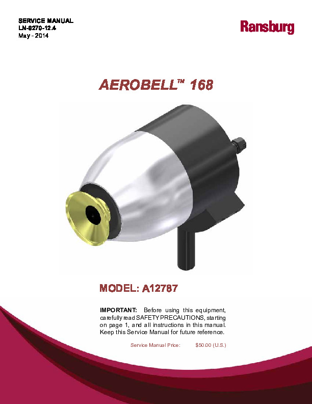 Aerobell 168 MODEL A12787 Service Manual