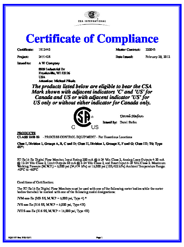 CSA certificate-RT-30EX