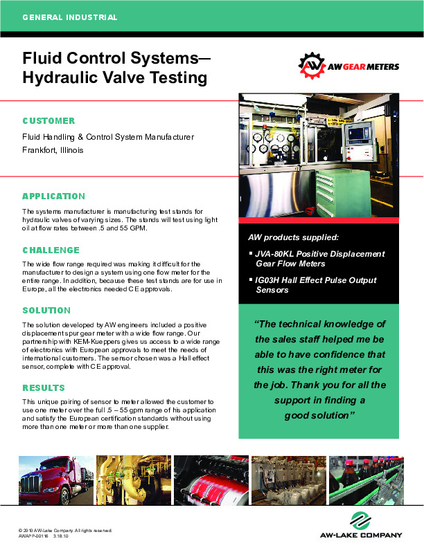 Hydraulic Valve Test Stand