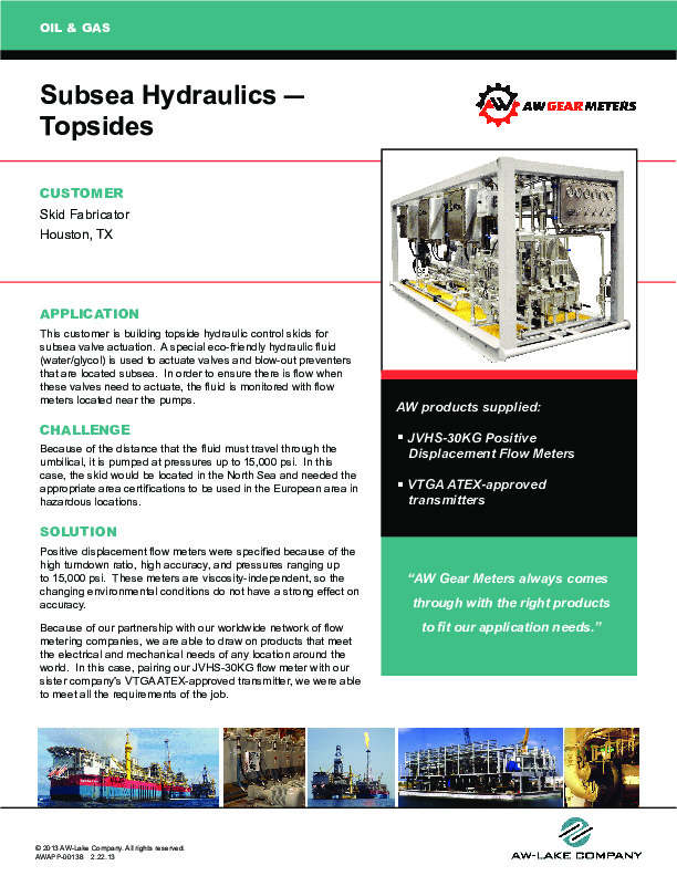 Subsea Hydraulics-Topsides