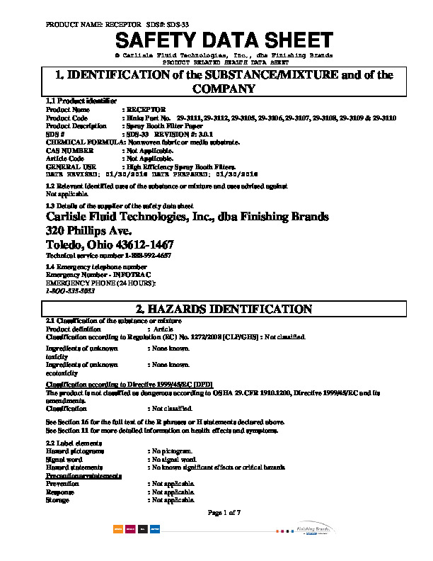 Receptor Paper SDS-33