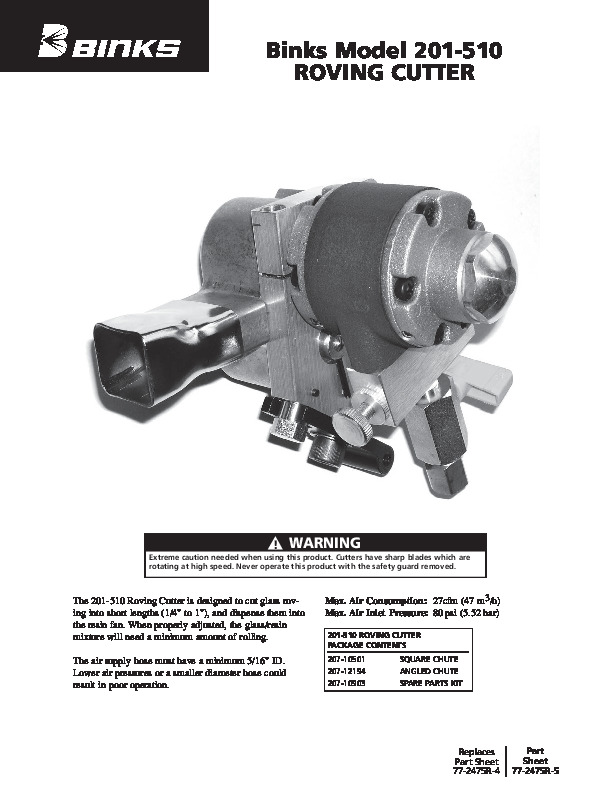 Binks LEL External Mix Chop Gun 77-2475R-5