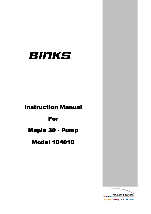 Binks Pump Unit Maple 30 R2.2