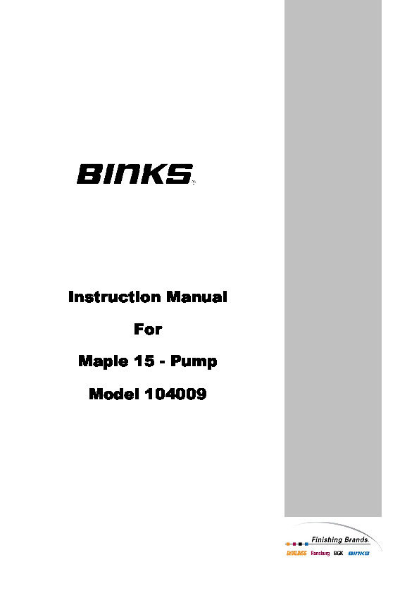 Binks Pump Unit Maple 15 R2.2