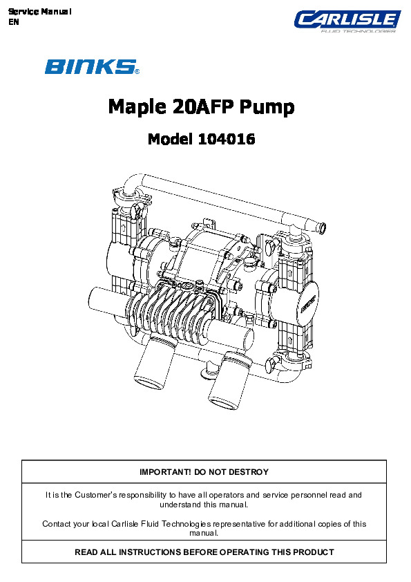 Binks Pump Unit Maple 20AFP R3.1