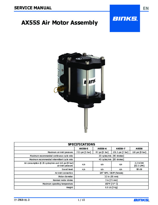 AX55S Air Motor Assy 77-2968-R1.0