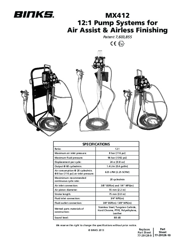 MX412 Pump System Service 77-2912R-10