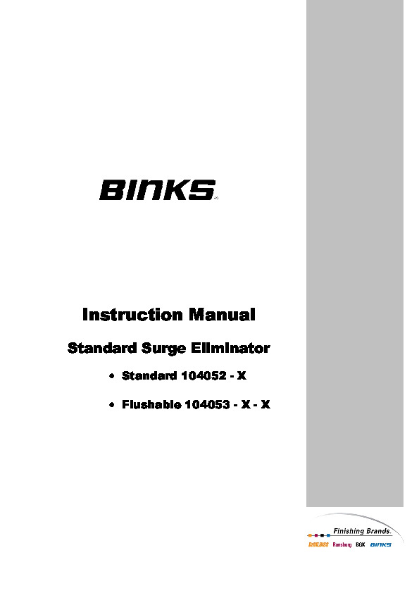 Binks - Standard Surge Chamber Manual