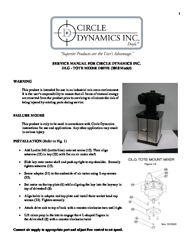 CD DLG - Standard Tote Motor Mount