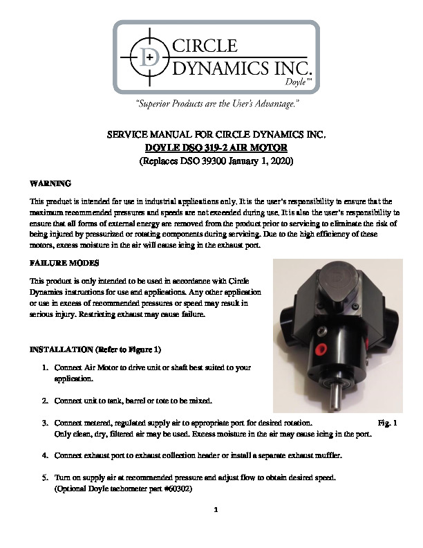 CD DS0 319-2 Air Motor (1/4hp model)