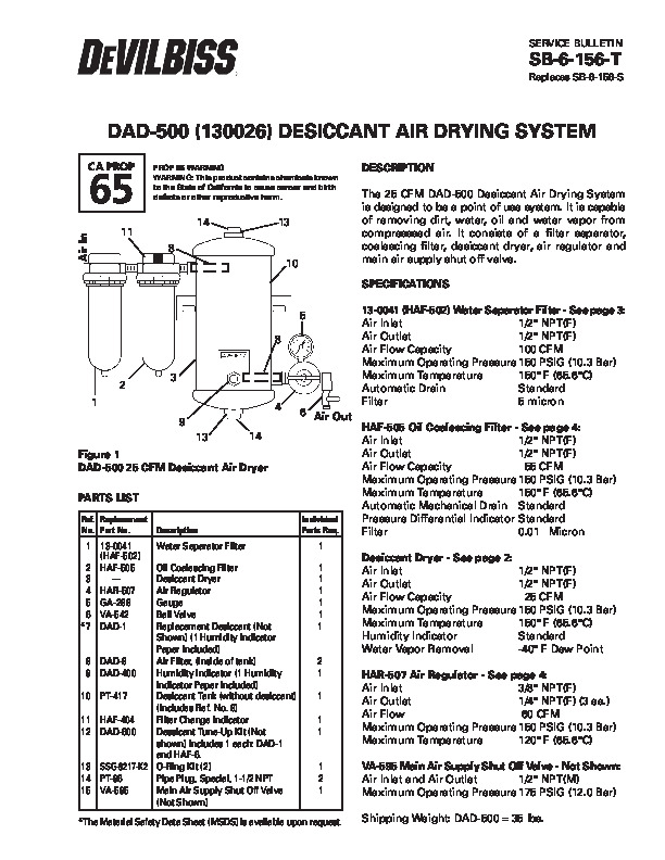 DV DAD-500 SERVICE  SB-6-156-T