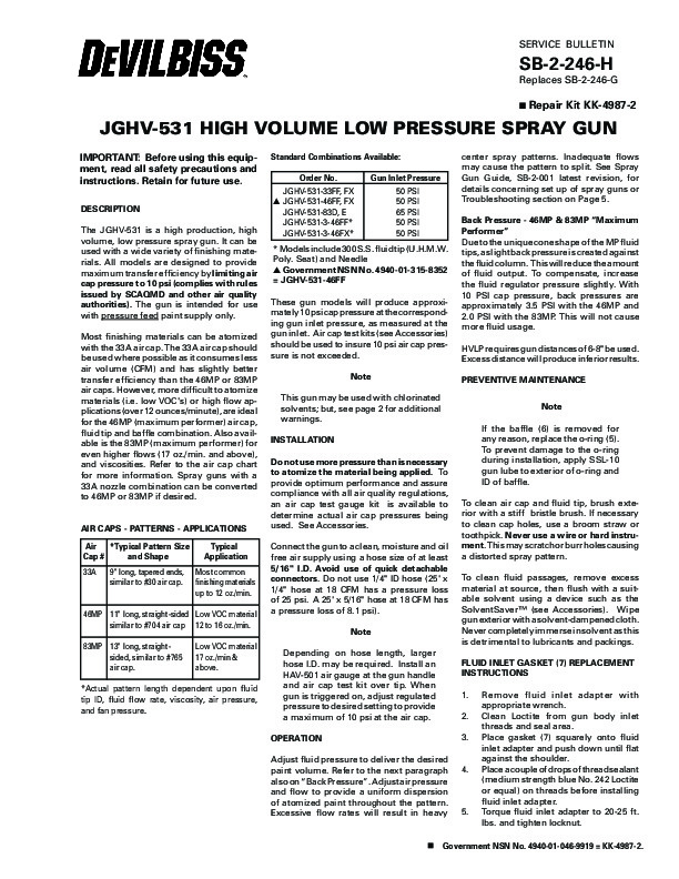 JGHV-531 High Volume Low Pressure Spray Gun