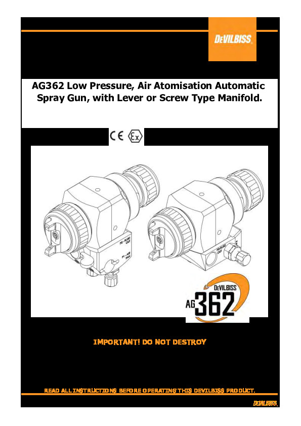 DeVilbiss - AG-362 Manual