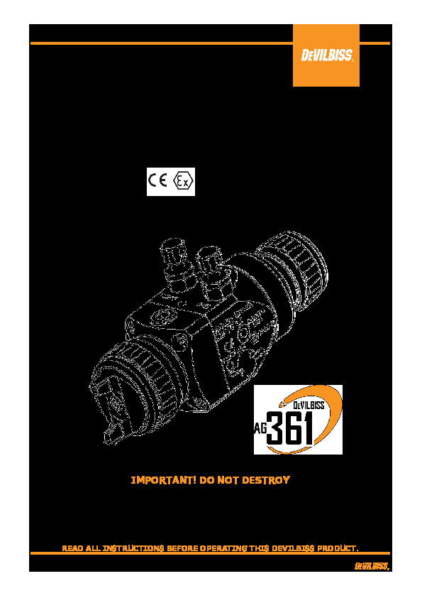 DeVilbiss - AG-361 Manual