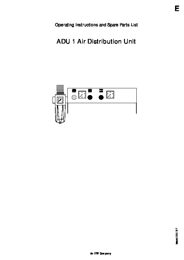 ADU 1 Air Distribution Unit
Operating Instructions and Spare Parts List