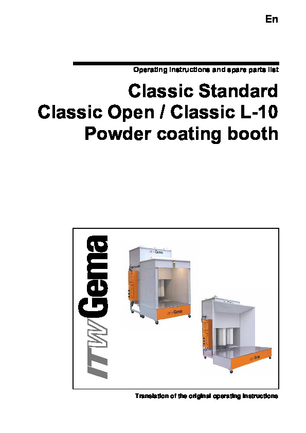 Gema Classic L-10 Powder Booth