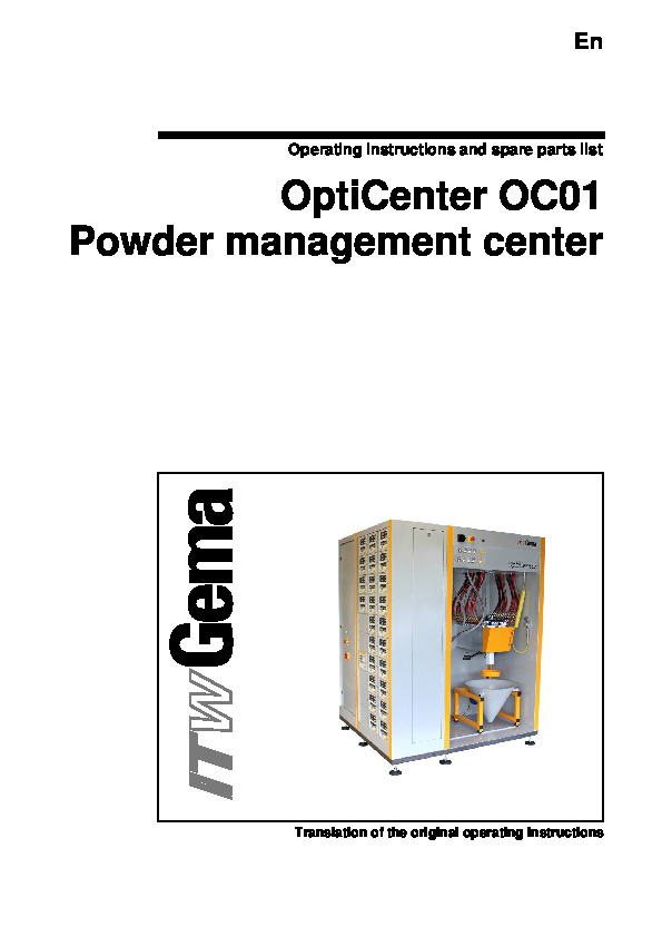 OptiCenter-OC01 Powder Management Center