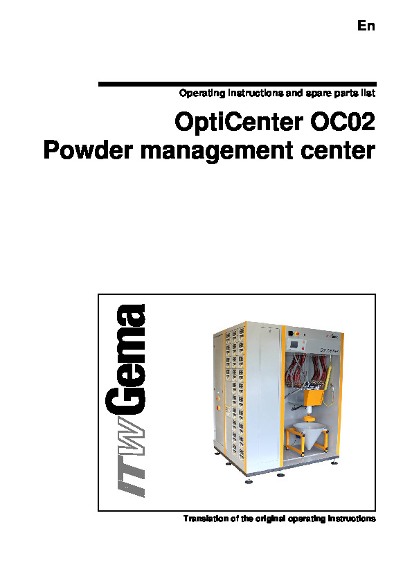 OptiCenter-OC02 Powder Management Center-2011