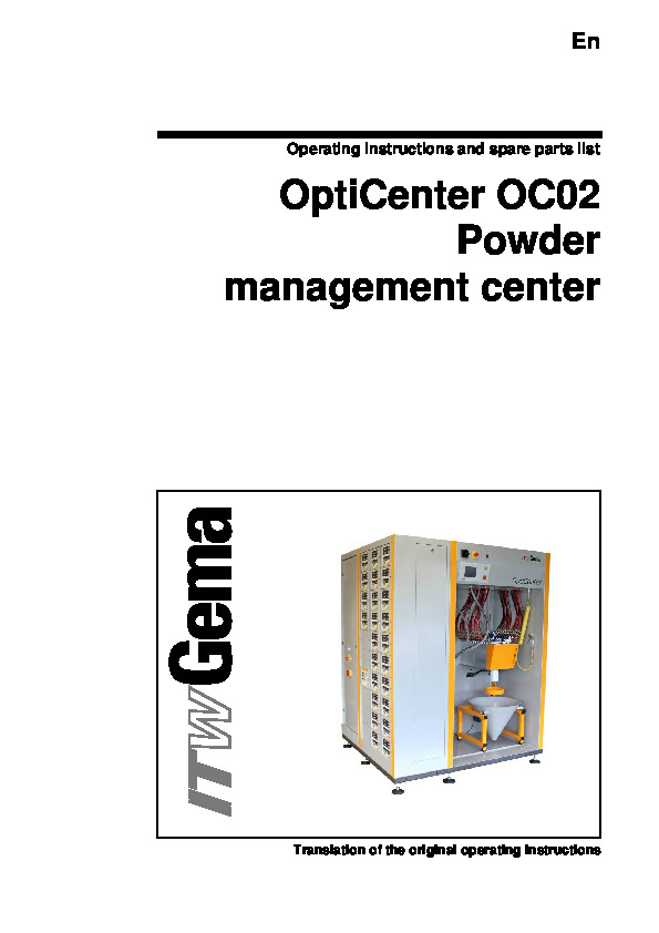 OptiCenter-OC02 Powder Management Center -2012