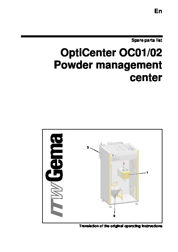 OptiCenter OC01-02 Powder Management Center-SPL