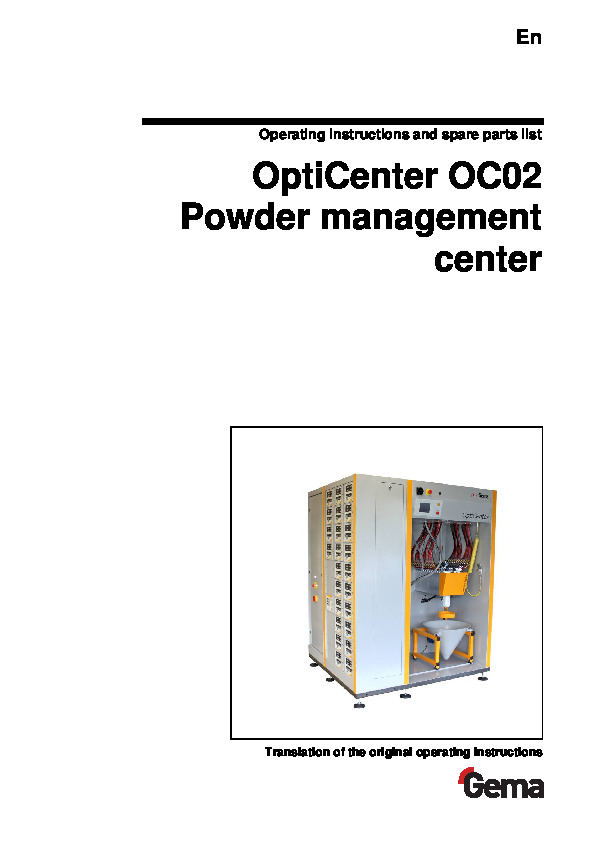 OptiCenter-OC02 Powder Management Center CM22