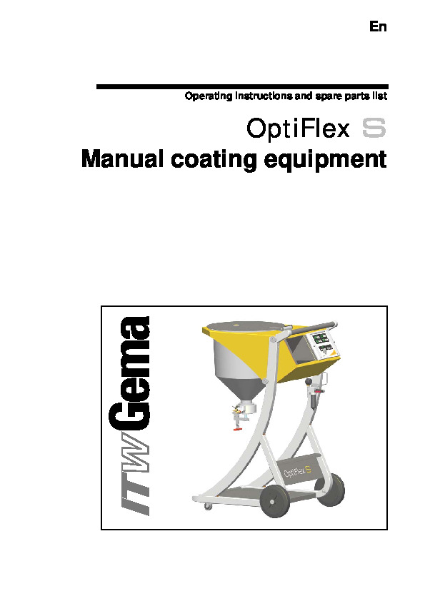 Gema OPTIFLEX 1 STIRRER OP MANUAL