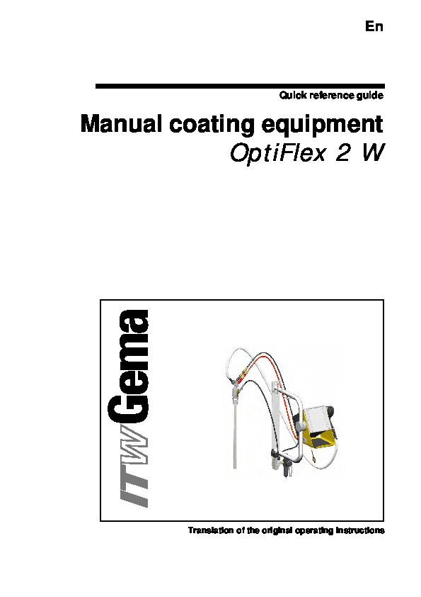 Gema OptiFlex 2 Wall Unit Quick Start Manual