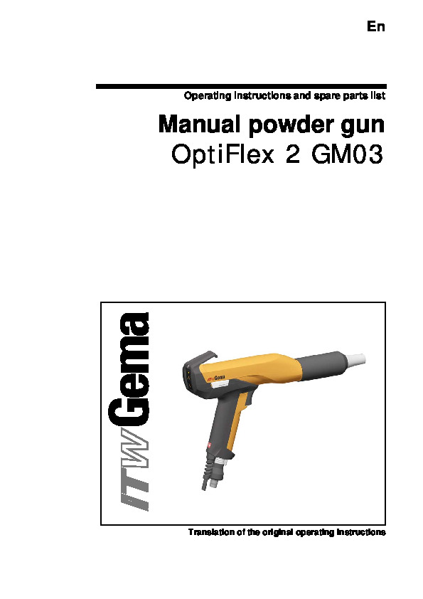 Gema OptiFlex 2 GM03 Gun Manual 