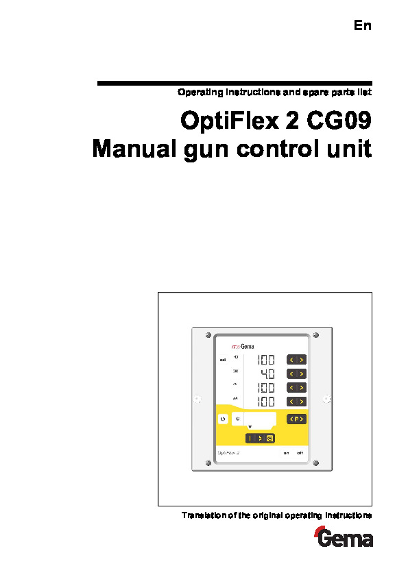 OptiFlex 2 CG09 Control Unit Manual