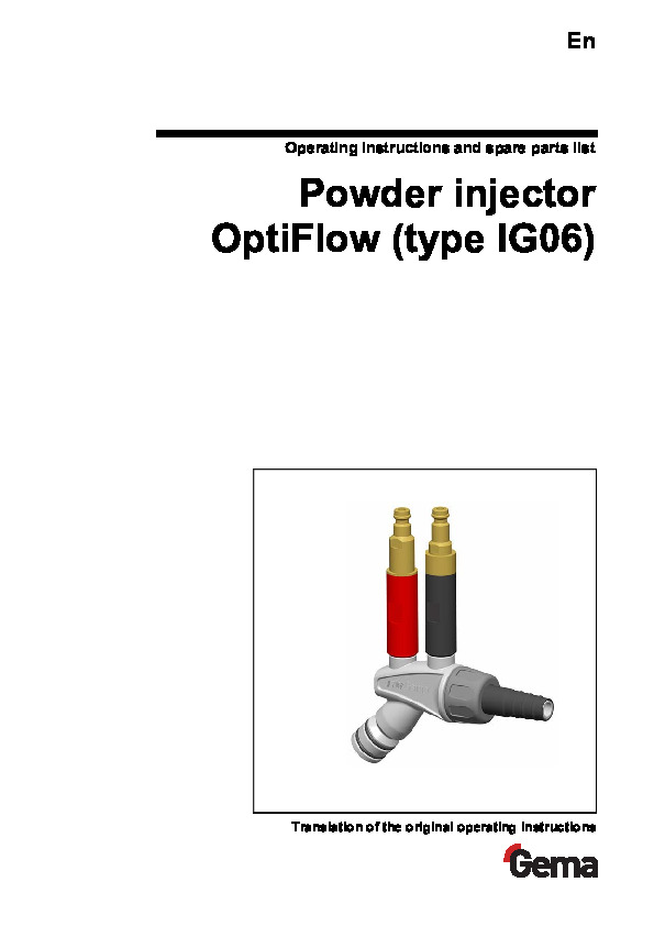 OptiFlow Powder Injector Manual