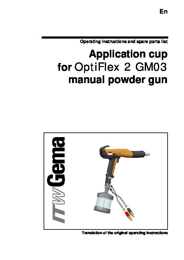 OptiFlex 2 Application Cup Manual