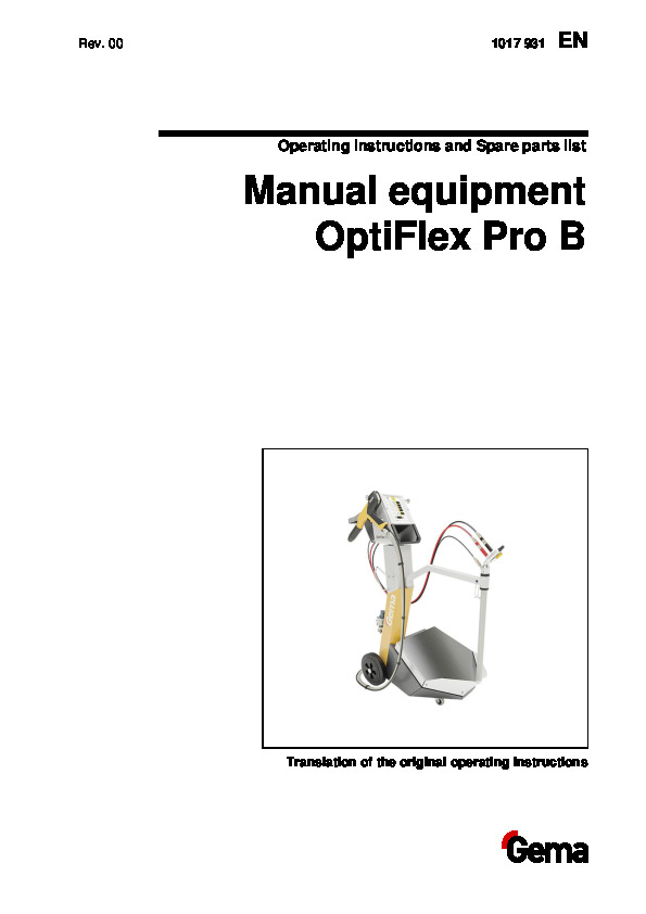 Gema OptiFlex Pro Box Unit Manual