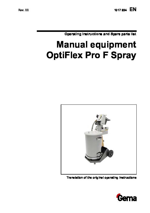 Manual equipment OptiFlex Pro F Spray