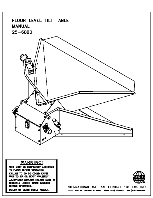 Tilt Table 25-6000 Manual