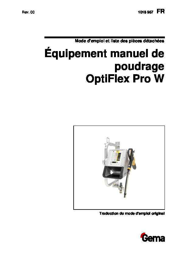 OptiFlex Pro W Mode d'emploi et liste des pièces détachées