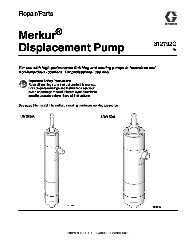 Merkur Lower Pump Service 312792EN-G