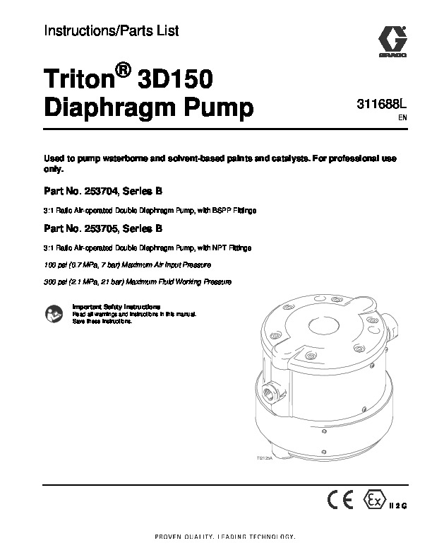 Triton 3D150 Dia Pump Service 311688EN-L