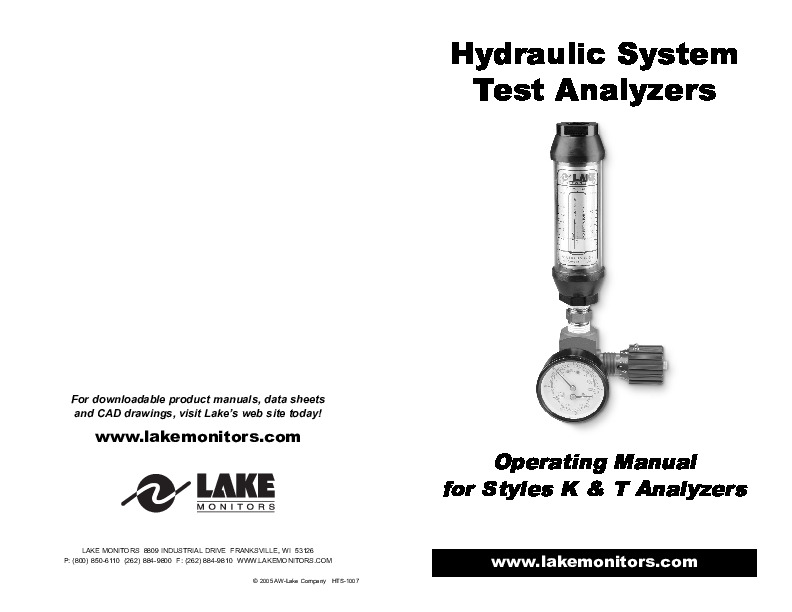 Hydraulic Tester Manual  LHTM-805